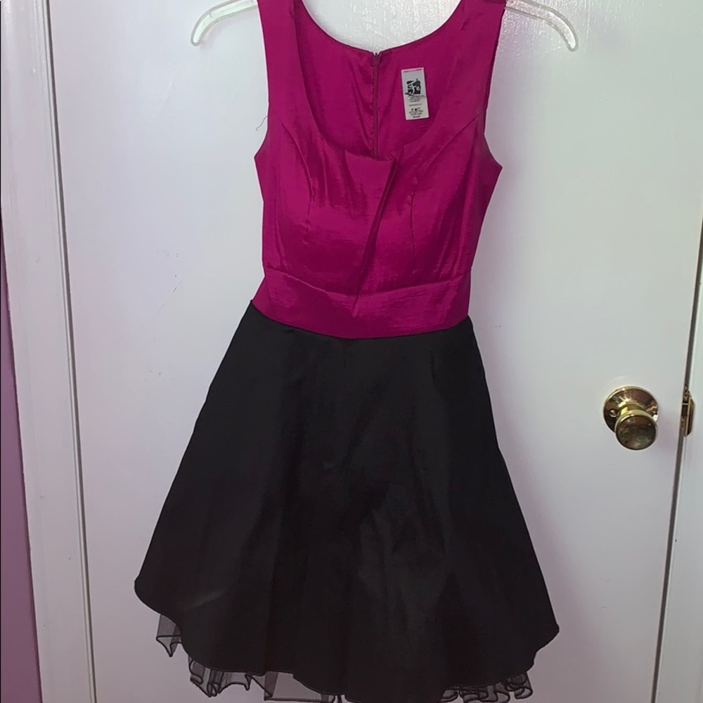 Fe Pink/Magenta and Black Formal Dress